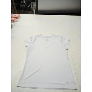 Bally Total Fitness Women's Size M White Short Slv T-shirt Dry-Wik Athletic Top